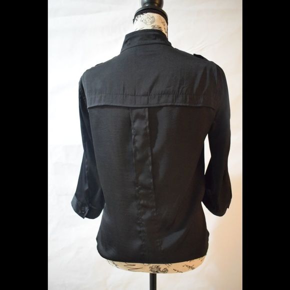 BCBG Semi Satin Top Blouse Black XS - Picture 5 of 8